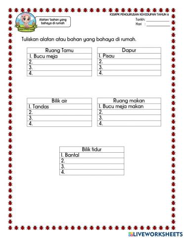 Alatan dan bahan yang bahaya di rumah