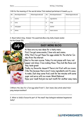 English y5 fod&health page59