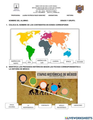Examen historia de México