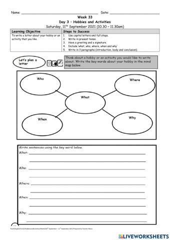 Hobbies and activities