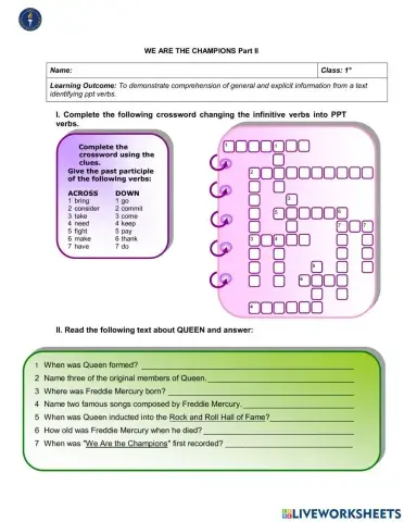 QUEEN WORKSHEET PART II