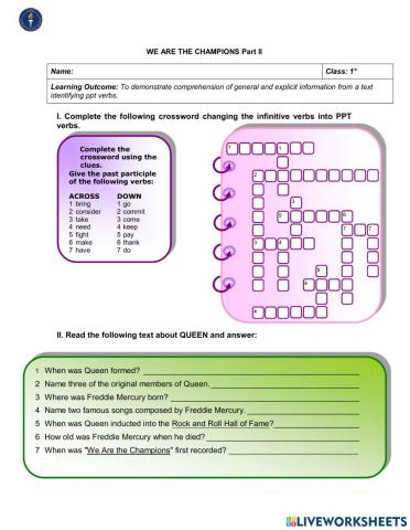 QUEEN WORKSHEET PART II