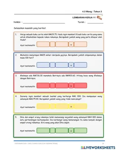 Matematik Thn 3 - Penyelesaian Masalah (Wang)