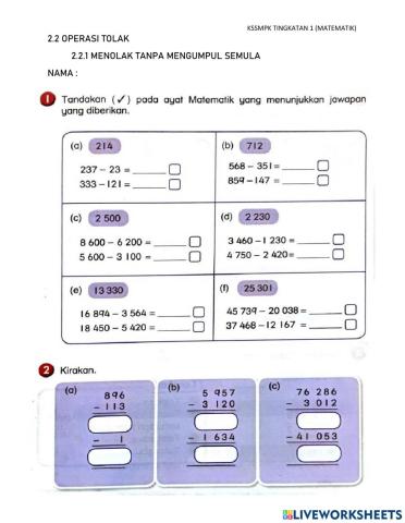 Menolak tanpa mengumpul semula