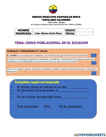 El censo en el ecuador