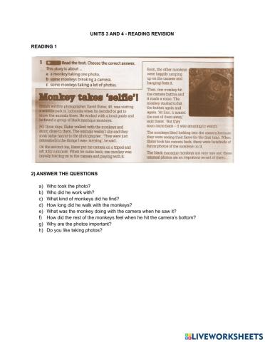 Reading - past simple and continuous