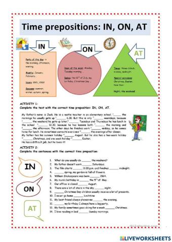 Preposition of time in-on-at