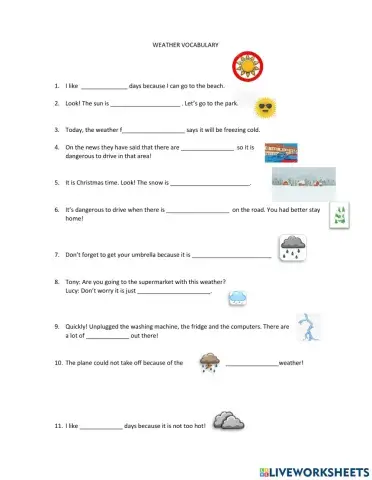 Weather vocabulary 2