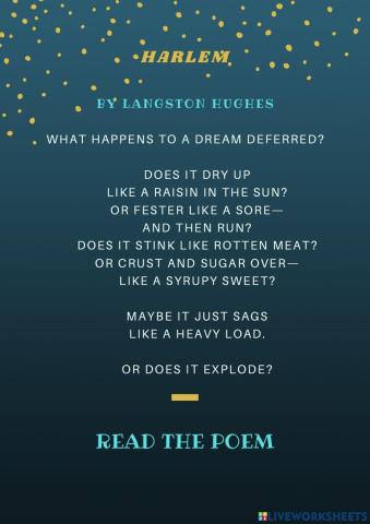 Poem harlem