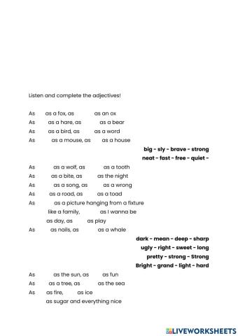 Comparatives of equality - Everything at once - Lenka