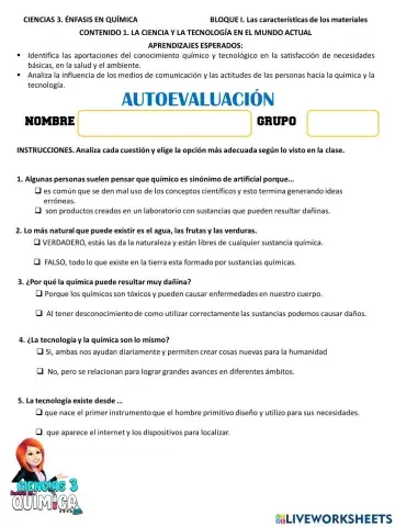 Autoevaluación Ciencia y Tecnología