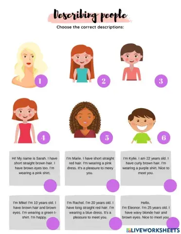 Describing people - Homework