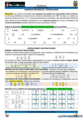 M09W03 Números racionales - operaciones