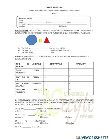 Diagnóstico Inglés 2