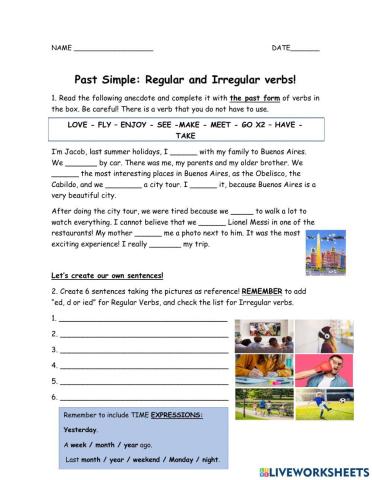 Past Simple - Regular and Irregular verbs