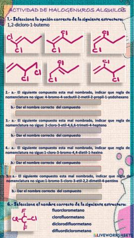 Nomenclatura de Haluros de Alquilos