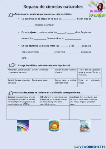 Repaso ciencias naturales 6