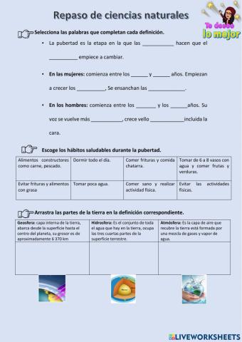 Repaso ciencias naturales 6