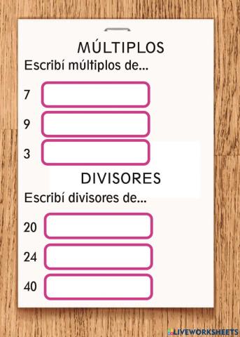 Multiplos y divisores
