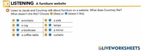 Listening p48 a furtinure website