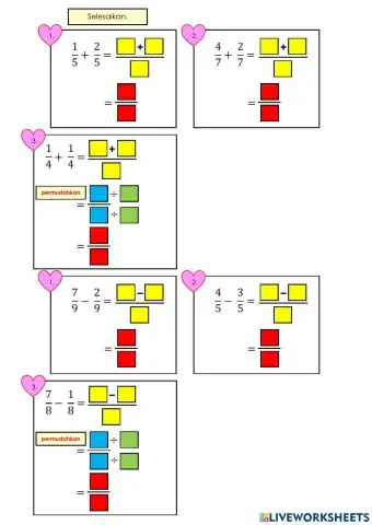 Tambah dan tolak pecahan-penyebut sama