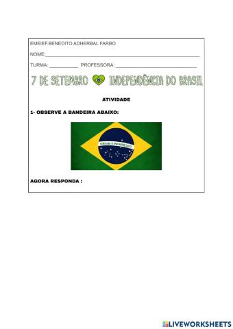 Atividade 7 de setembro