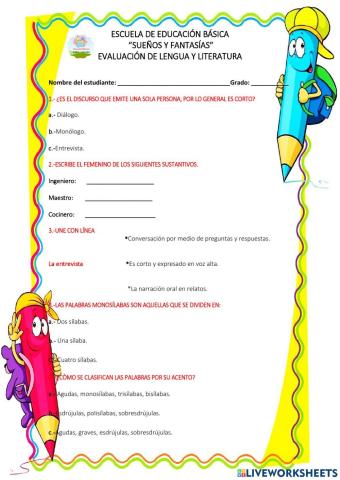 Evaluación de Lengua