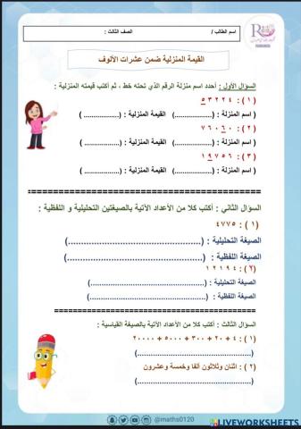 القيمة المنزلية ضمن الالوف وعشرات الالوف