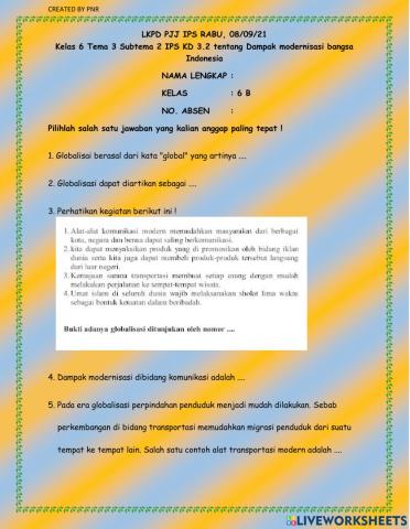 Lkpd pjj ips rabu, 08-09-21