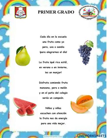 Poesia las frutas -1°