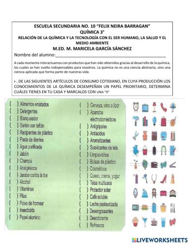 LLA QUÍMICA Y SU APLICACIÓN