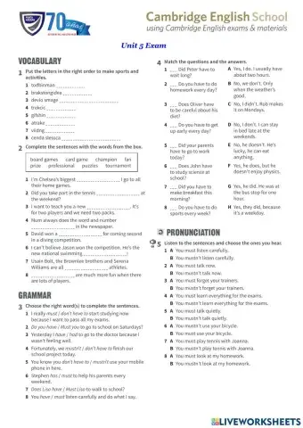 Sports - activities - Modals