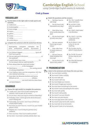 Sports - activities - Modals