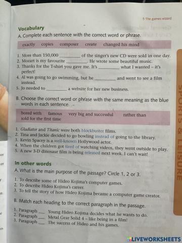 Worksheet Unit 5 M5-1