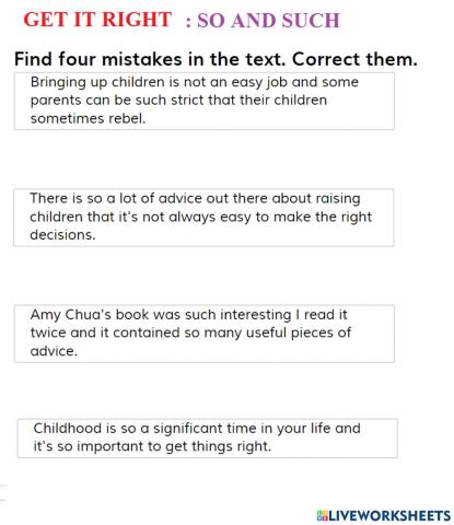 Think 4 grammar unit 3 get it right