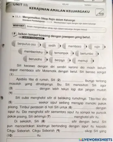 Sikap Rajin Terhadap Keluarga