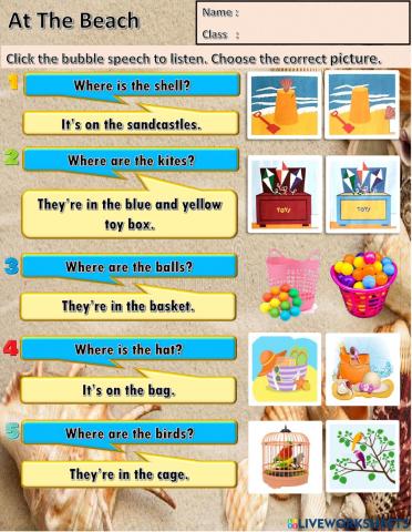 Year 2 Unit 9 At the Beach: Where's - Where are