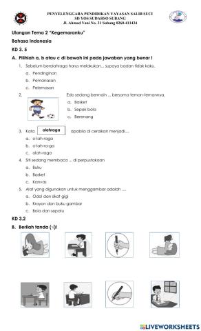 Ulangan Bahasa Indonesia Tema 2