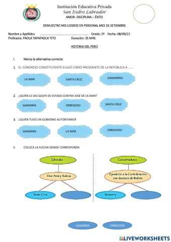 Examen mensual 5º PERSONAL