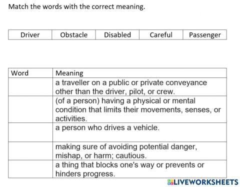 Peralihan vocabulary topic 3