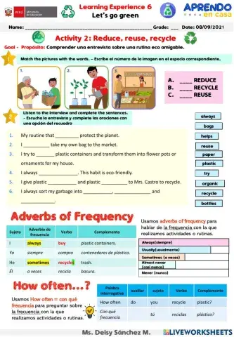 Activity 2 A2 Reduce reuse recycle