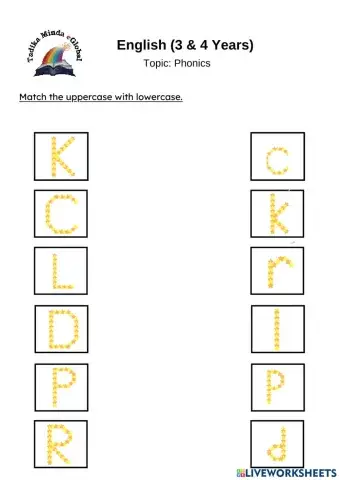 3 and 4 years: English (Grammar:Phonics)