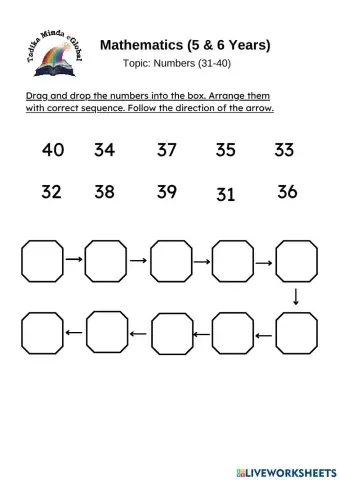 5 and 6 years: Mathematics (Numbers 31- 40)