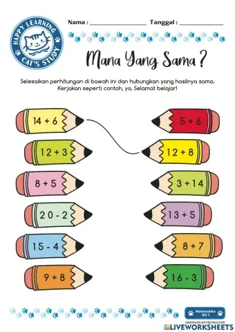 Memasangkan Hasil Penjumlahan