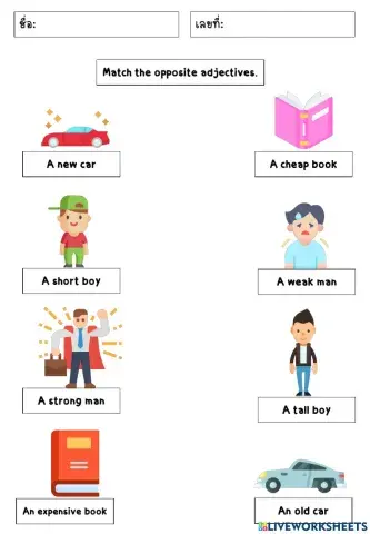 Match the opposite adjectives