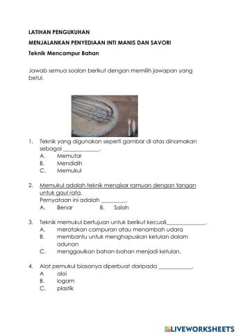 Kaedah Mencampur inti