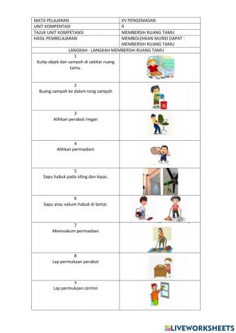 Membersih ruang tamu