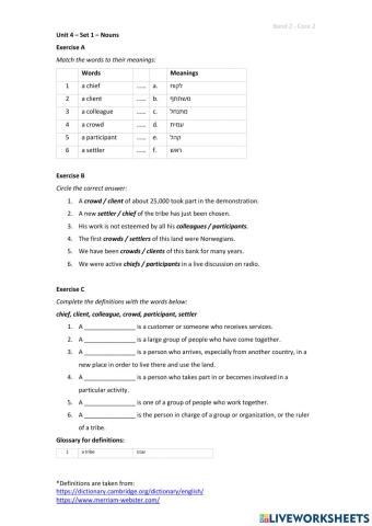 Band 2 (Core 2) - Unit 4 - Set 1