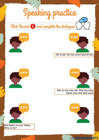 Speaking practice - What does he(she) look like?