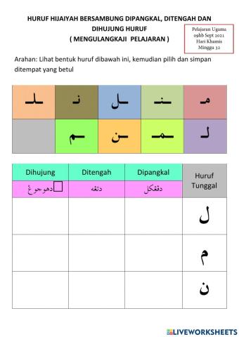 Ulangkaji Huruf Bersambung